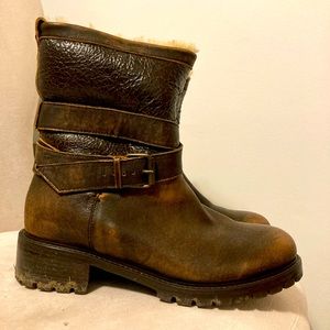 Ross & Snow Cristiana Leather Moto Boots Waterproof